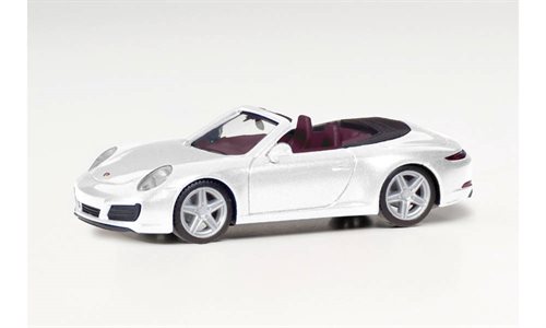 Herpa 038843-002 PORSCHE 911 CARRERA 2 CABRIO, CARRARAWEISS METALLI, H0 KOMMENDE NYHED 2023