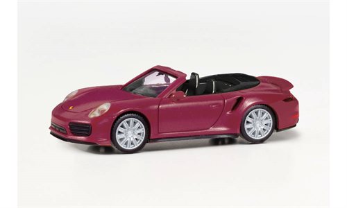 Herpa 038928-002 PORSCHE 911 TURBO CABRIO, RUBINROT METALLIC, H0 KOMMENDE NYHED 2023