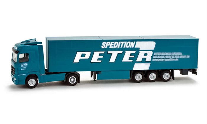 Herpa 065900 MERCEDES-BENZ ACTROS LH 02 GARDINENPLANEN-SATTELZUG "PETER" 1/120