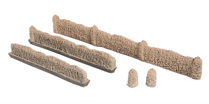 Noch 58283 Natural stone walls, wall height 1.5 cm, pillar height 2.0 cm, total wall length 104 cm, H0 NYHED 2020