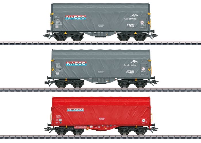 Märklin 47224 Tre korte presenningsvogne, Nacco, NL, ep VI