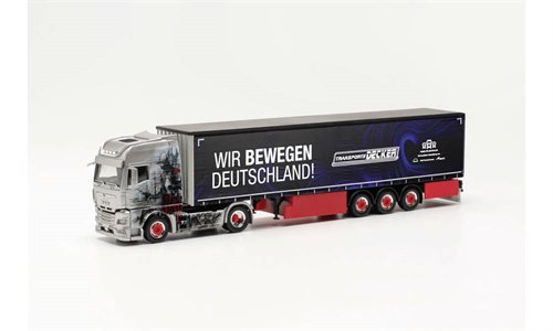 Herpa 316453 MAN TGX GX GARDINENPLANEN-SATTELZUG „TRANSPORTE DECKER DÜREN / WIR BEWEGEN DEUTSCHLAND“ (NORDRHEIN-WESTFALEN/DÜREN), H0 KOMMENDE NYHED 2023