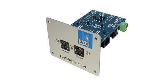 ESU 50099 ECoSLink Terminal "bus" fordeler, med 6 slavetilslutninger. Til indbygning, med 0,9m kabel