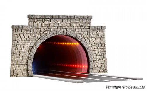 Viessmann 5097 Vejtunnel, klassisk med LED spejleffekt og dybdevirkning, H0 NYHED 2020