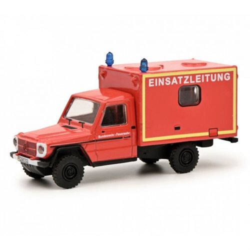 Schuco 68700 Mercedes-Benz G-Model cab command car "Bundeswehr Feuerwehr", H0