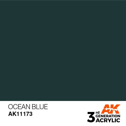 AK11173 Akryl maling, 17 ml, ocean blue - standard