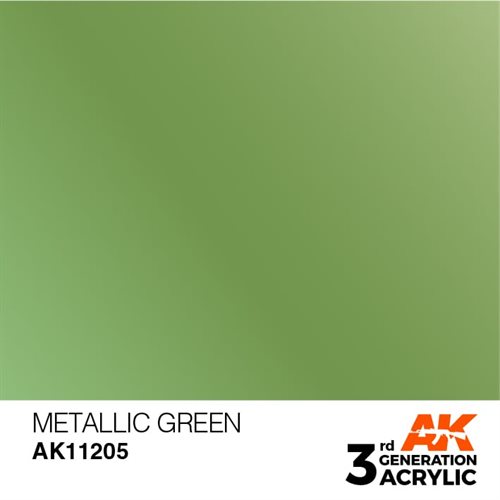 AK11205 Akryl maling, 17 ml, metallic green - metallic