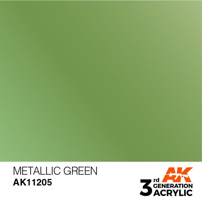 AK11205 Akryl maling, 17 ml, metallic green - metallic