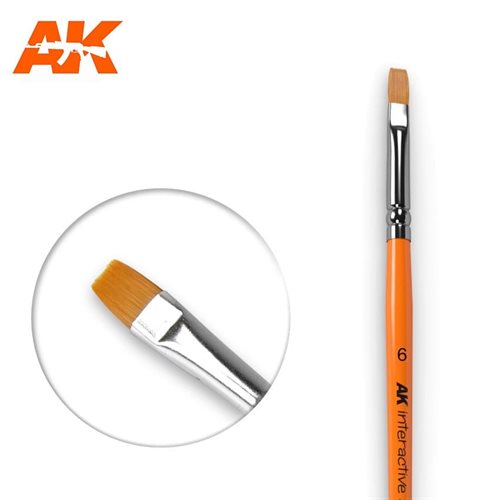 AK611 FLAT BRUSHES 6 SYNTHETIC