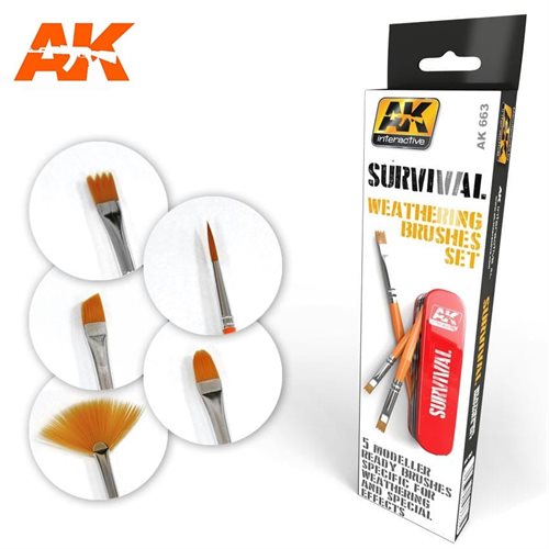 AK663 SURVIVAL WEATHERING BRUSHES SET