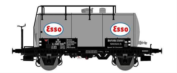 Dekas H0 F0003 DSB ZE 502 219 (ESSO) 1961-65 tankvogn, NYHED 2019