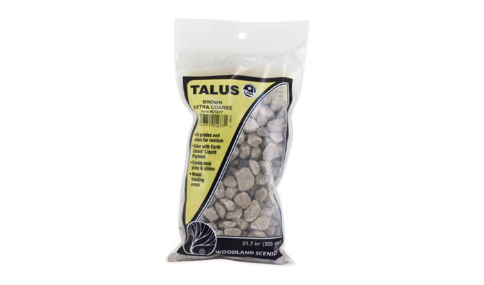 Woodland Scenics 1277 Extra Coarse Brown Talus, ekstra store sten, 340 gr