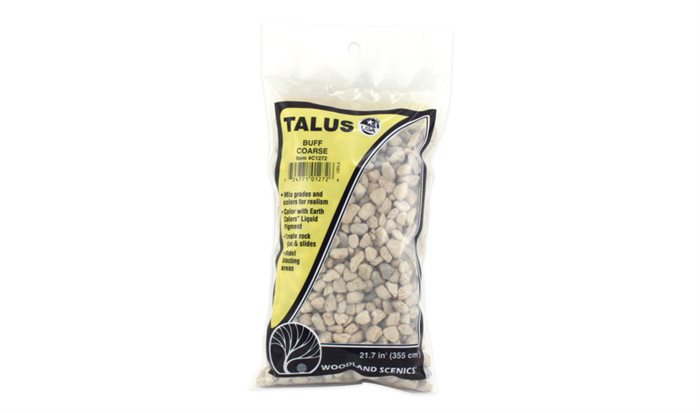 Woodland Scenics 1272 Coarse Buff Talus, store sten, 340 gr