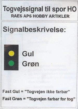 Modeltog H002 Dansk Togvejssignal Gul/grøn, byggesæt, H0