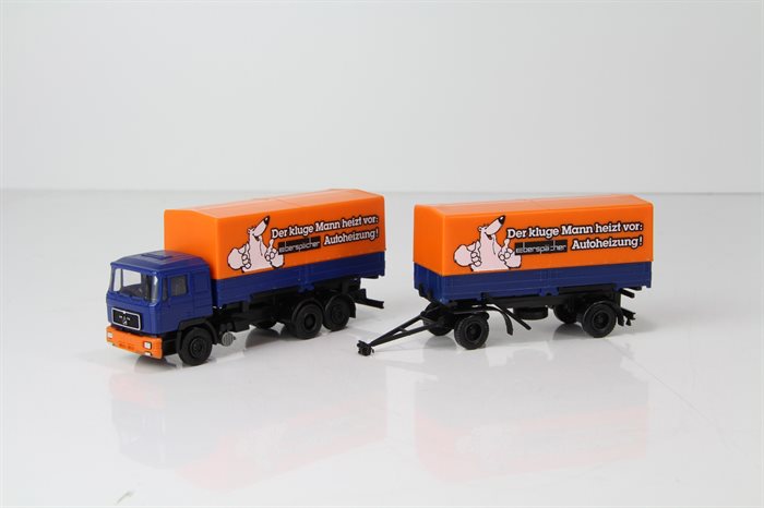 Herpa 6647 MAN F90 Wechsebrückenhängerzug "Eberspächer Autoheizung"