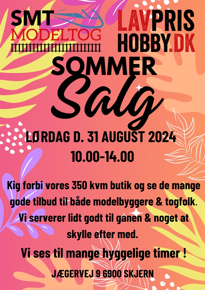 Sommersalg hos SMT-Modeltog lørdag d. 3. september kl 10-15