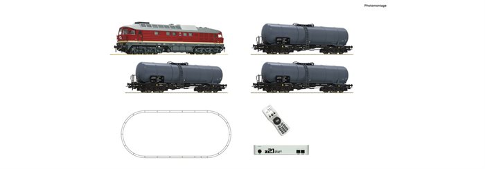 Roco 5110002 z21 start Digitalset: Diesellokomotive BR 132 mit Kesselwagenzug, DR , ep VI, KOMMENDE NYHED 2023