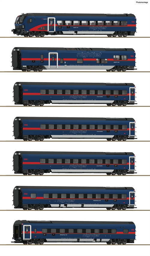 Roco 64175 2-tlg. Set: Karlsruher Zug, DB, ep VI, DC,  H0 KOMMENDE NYHED 2022