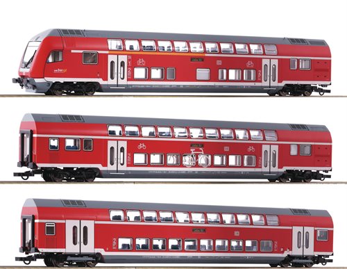 Roco 74151 3-tlg. Set: Doppelstockwagen, DB AG, ep VI, AC,  H0 KOMMENDE NYHED 2022