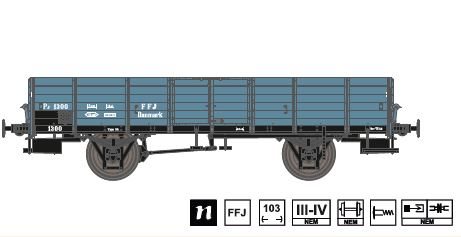 Dekas 873012 Åben godsvogn, FFJ PF 1300, H0 NYHED 2020