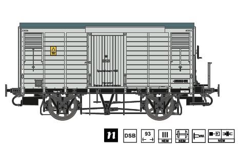 Dekas DK-872114 DSB Specialvogn 468, Platform og advarselsmærker, stjernehjul, ca 1958-1966