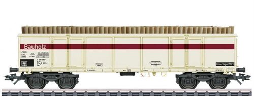 Märklin 48351 4-akslet højsidet vogn belæsset med træ, Info-dag 2021, H0 