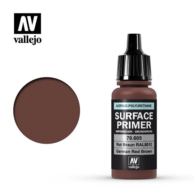 Vallejo 70605 Surface Primer German Red Brown - 17ml