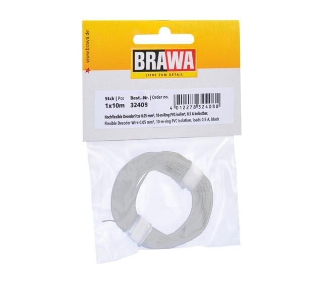 Brawa 32409 Ledning, 0,05 mm2, 10 mtr, hvid