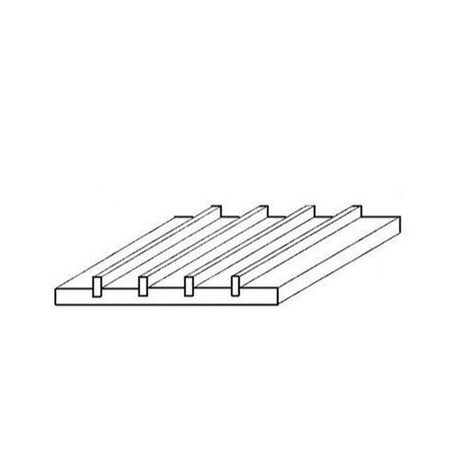 Evergreen 4521 plastik plade m forhøjninger. 4,8 mm, 150 x 300 x 1,0 mm